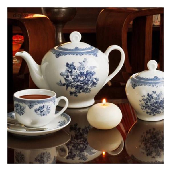 سرویس چای خوری 17 پارچه چینی زرین ایران مدل فلورانس درجه یک
