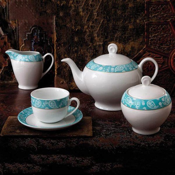 سرویس چای خوری 17 پارچه چینی زرین ایران مدل سروین درجه یک