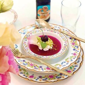 سرویس غذا خوری 28 پارچه چینی زرین ایران سری ایتالیا اف مدل گلستان درجه یک